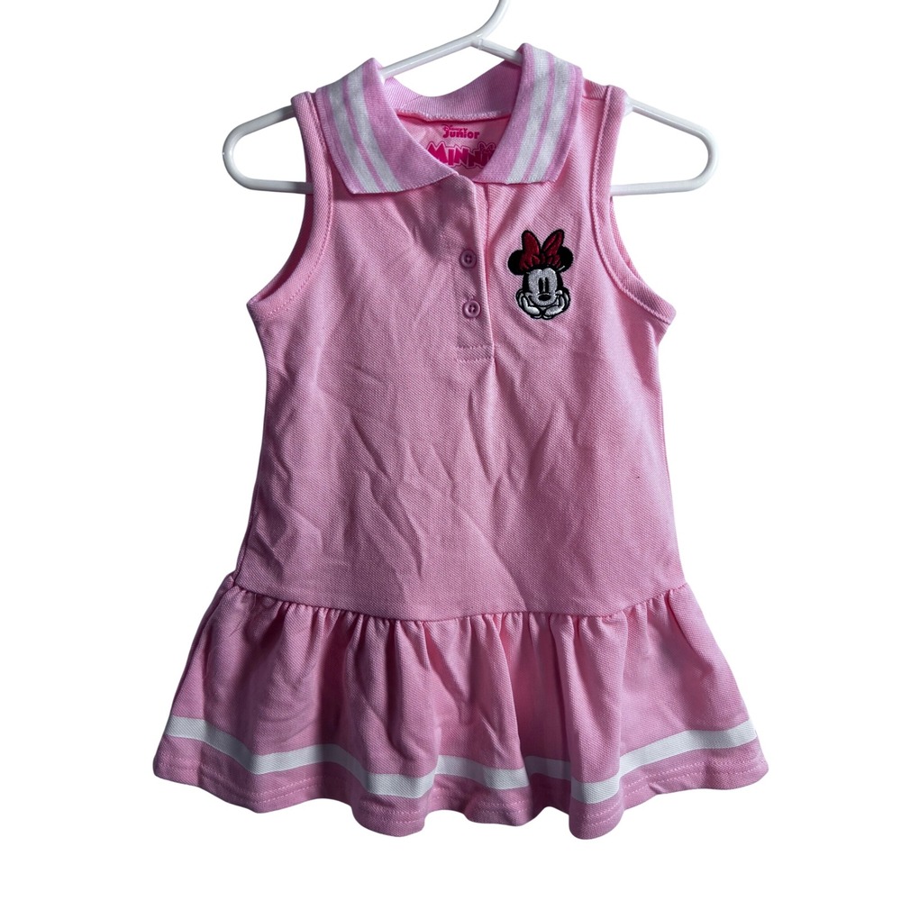 Disney Minnie Mouse Polo Dress 2T Pink Sleeveless Ruffle Tennis Kids